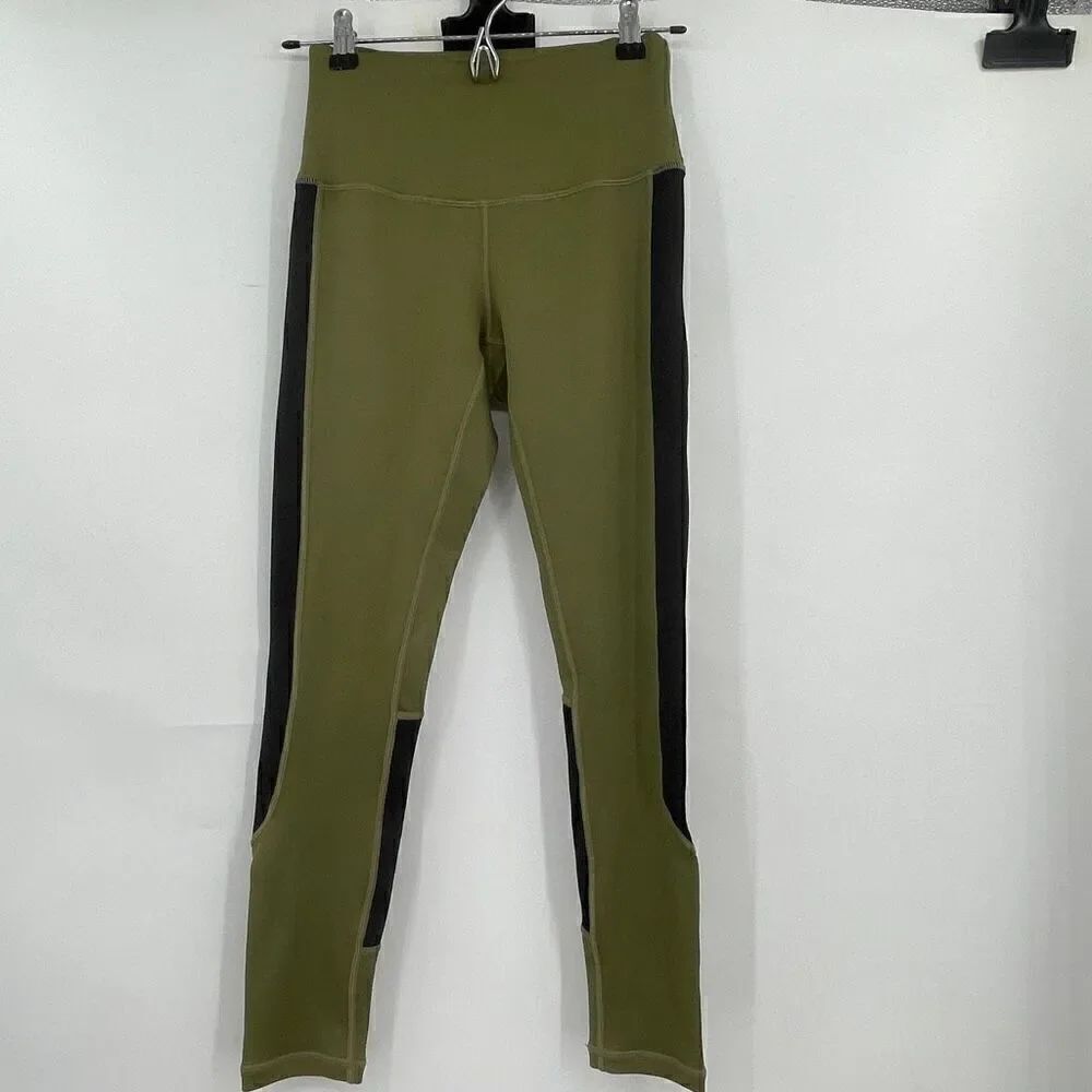 Feed Me Fight Me Green Black High Waisted All Day Everyday Leggings Small